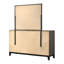 Commode 6 tiroirs avec miroir chêne gris