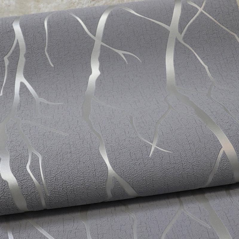 Rouleau de papier peint texturé l 33 pi x p 20,5 po Wilmoth, Gris foncé / argenté