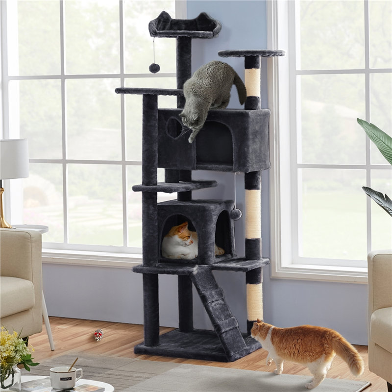 Cat Tree, Black, 178cm H x 55cm W x 55cm D