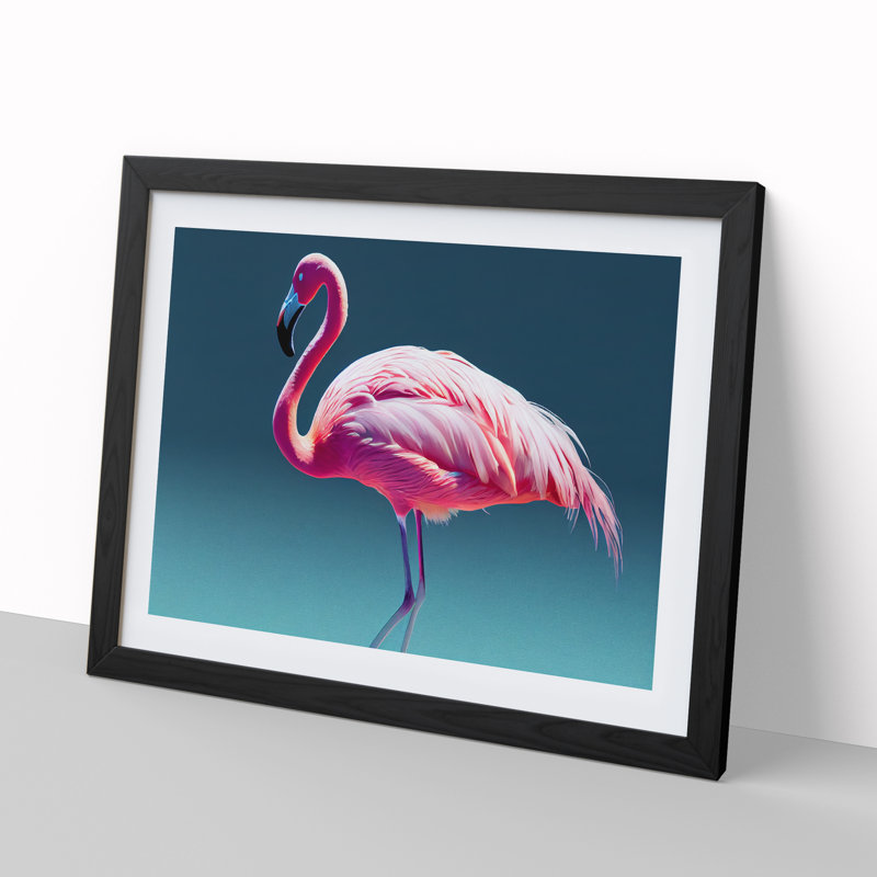 Stimulating Flamingo - Framed Print, Black, 46cm H x 64cm W x 2cm D