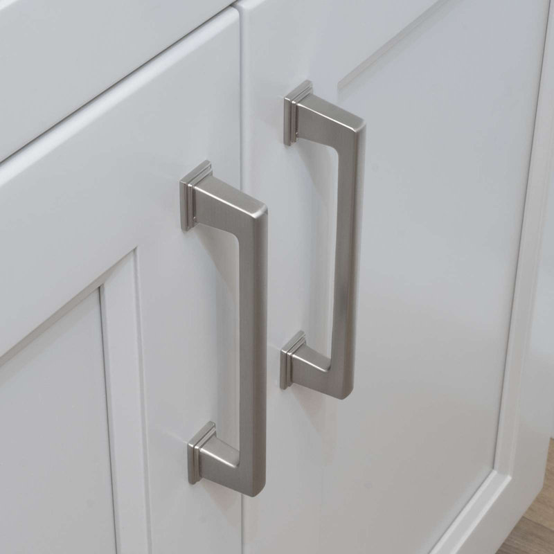 Poignées d'armoire de cuisine 5 po Modket, Nickel brossé