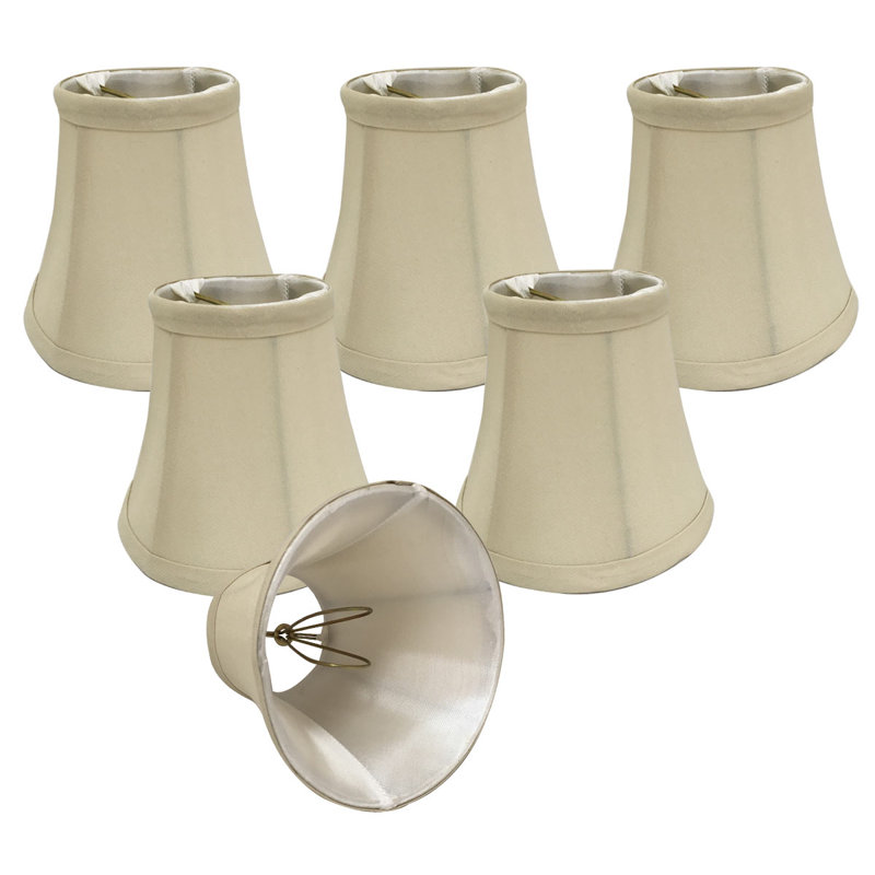 abat-jour à candélabre en soie H 4,5 po/candélabre (à clips), Beige
