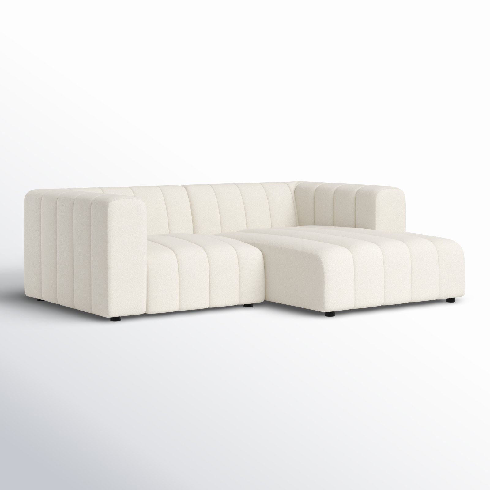 Bowry Sofa and Chaise, Right Hand Facing, Fayette Cloud Polyester Blend