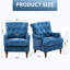 Fauteuil d'appoint de chambre à coucher bleu, matériau, supporte les charges lourdes modernes et confortables en mousse haute, s'adapte aux espaces-1518327858