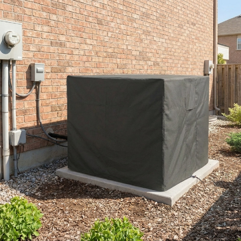 Housse robuste pour climatiseur - Protection contre les intempéries avec interrupteur à bascule et cordon réglables, évents latéraux