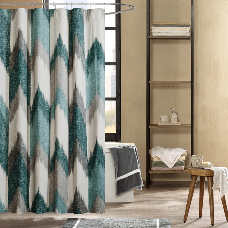 Rideau de douche en coton, Turquoise