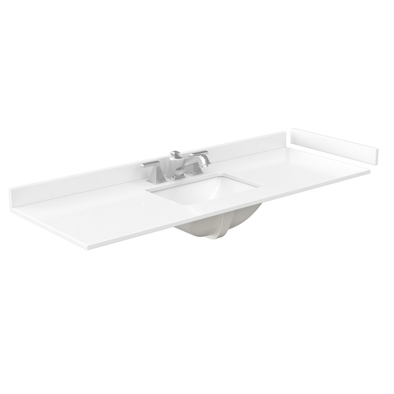 Icon 60" Freestanding Single Bathroom Vanity with Cultured Marble Top, Gray, Brushed Nickel