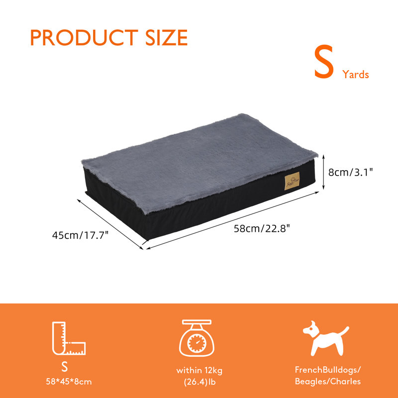 Orthopedic Pet Bed, 8cm H x 58cm W x 45cm D