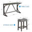 Ensemble de table de bar 4 pièces avec ports USB et 3 tabourets rembourrés-2085955203