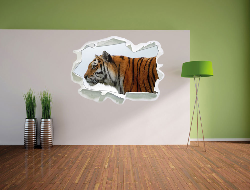 Schöner Tiger mit weißem Hintergrund Wandsticker