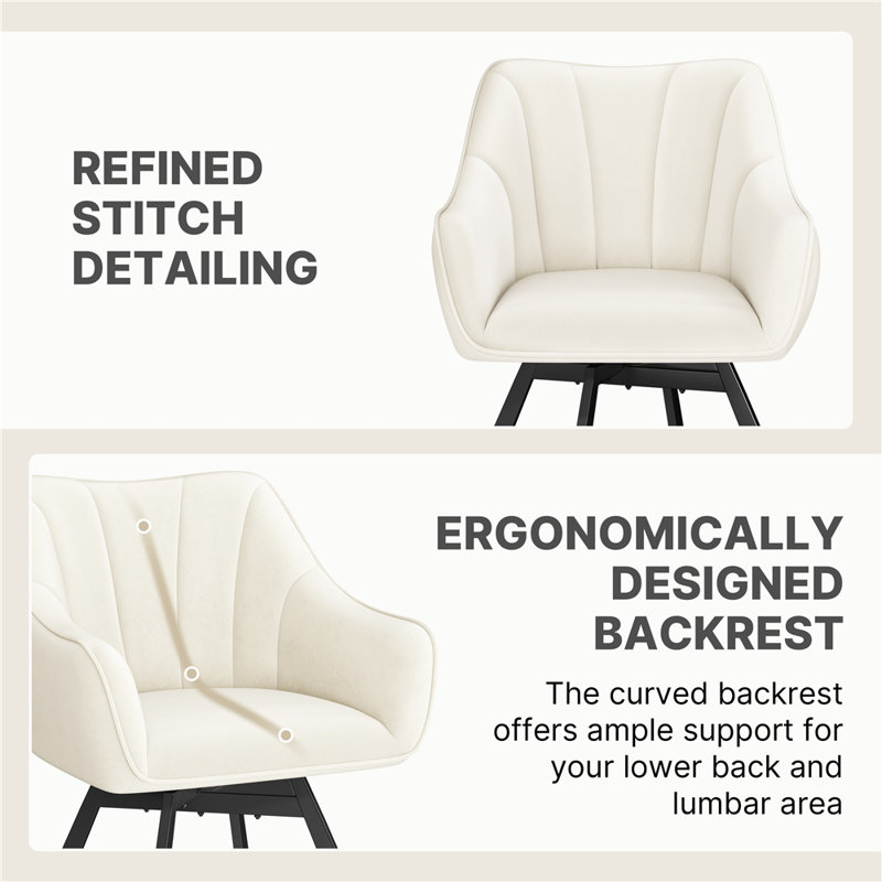 46.5cm H Polyester Upholstered Armchair, Beige