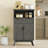 Fluted Accent Cabinet Set of 2, 23" Small Storage Cabinets with Drawer, Adjustable Shelf and Solid Wood Legs for Entryway, Living Room, Bathroom or Apartment-301566569-299385869