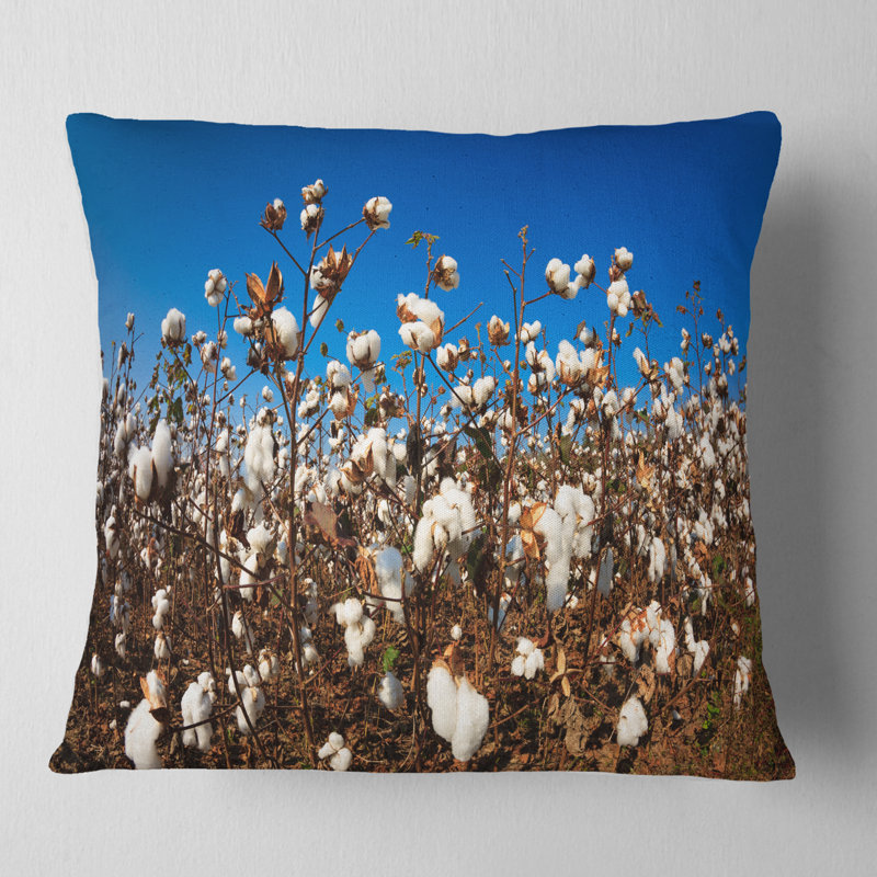 Coussin en coton Blooming Alabama, 16 po x 1 po, Carré