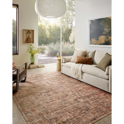 Aaronley Machine Washable Clay / Charcoal Area Rug