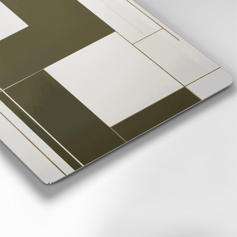 Minimalisme 52, art mural en métal beige, H 20 po x l 24 po