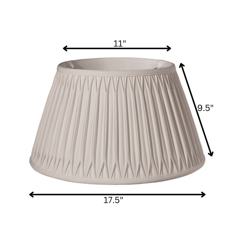 Abat-jour tambour en soie 9,5 "H, Crème, H 9,5 po x l 17,5 po x P 17,5 po