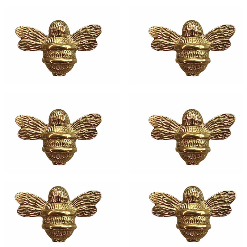 Sagers 6 X Nickel Bee Knobs, Brass