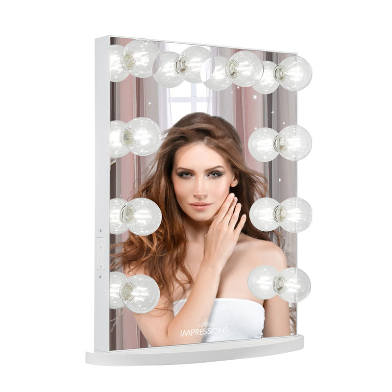 Miroir de salle de bain Hollywood Glow Lite, Blanc