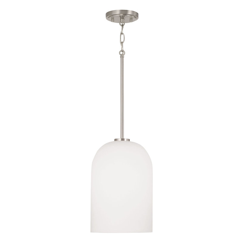 1 - Light Dome Pendant, Brushed/Satin Nickel