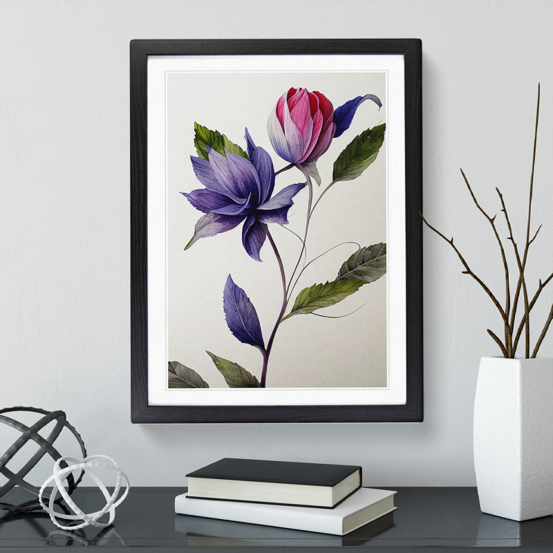 The Unique Flower - Framed Print, Black, 46cm H x 34cm W x 2cm D