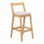 Ensemble de 2 tabourets de bar Jasper, finition naturelle et revêtement beige-1077258827