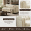 Canapé Chesterfield en velours beige, 2 places, 157 cm (62 pouces), accoudoirs arrondis, orné de clous dorés