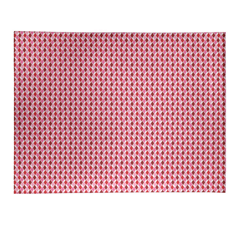 Tapis rose/rouge/brun fait main géométrique, Rectangle 8 pi x 10 pi