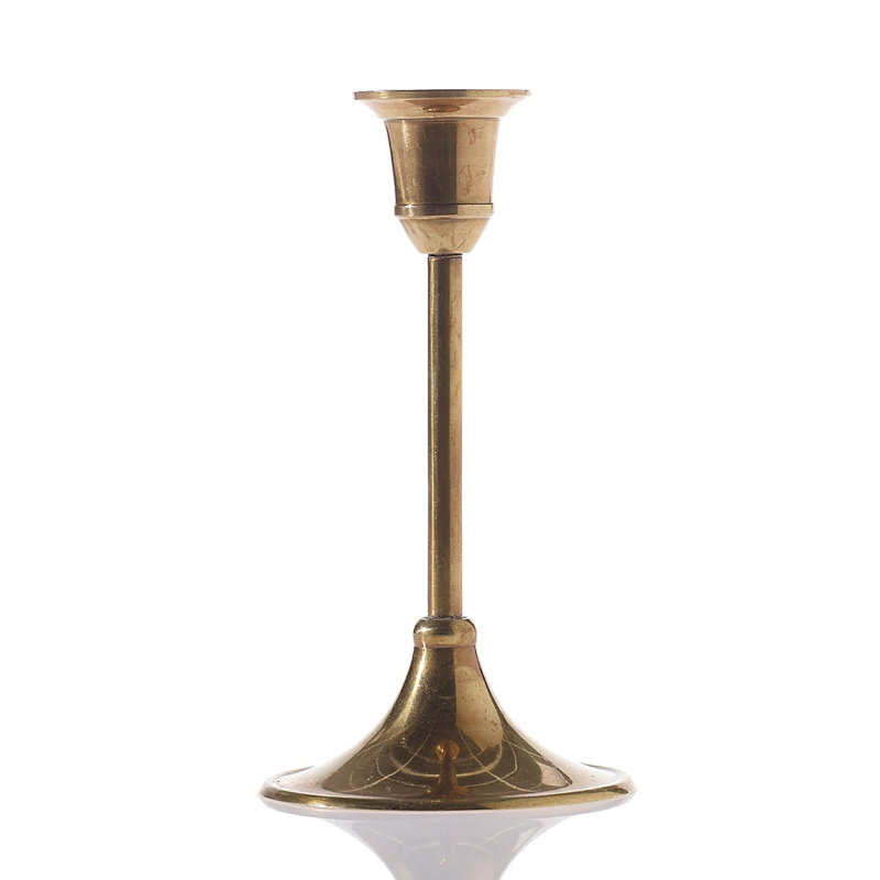 Metal Tabletop Candlestick, 6.25" H x 3.25" W x 3.25" D