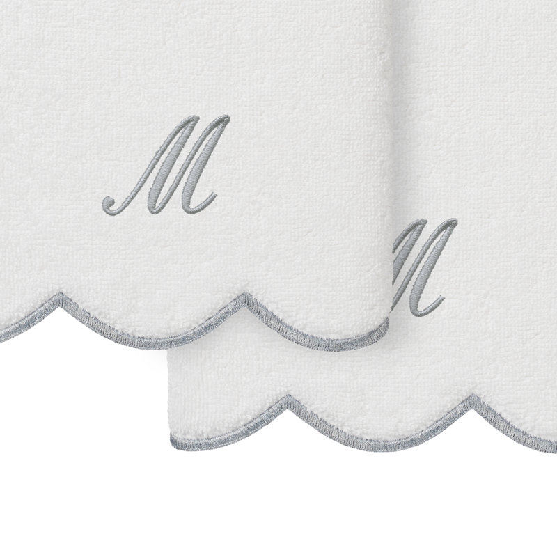  Ensemble de serviettes 100% coton turque ADORNIA, M, Blanc / Gris, Ensemble de 2 essuie-mains