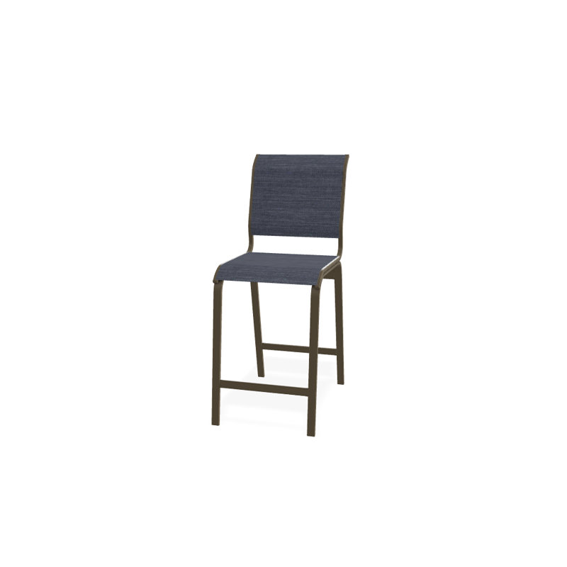 Tabouret de bar 26 po Holna, Bois de plage texturé, Denim Augustine