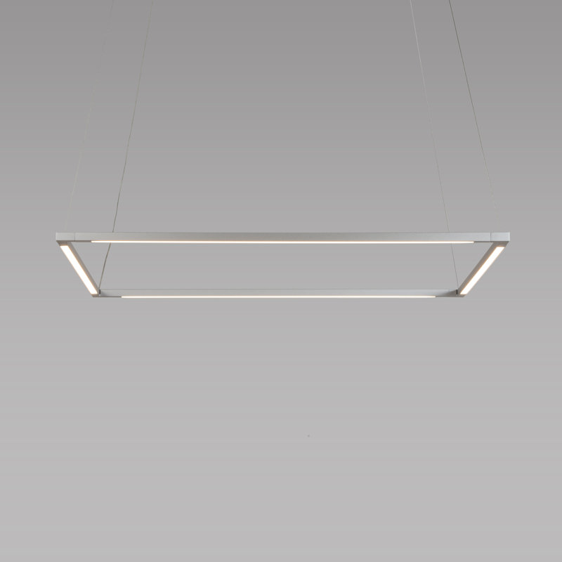 Z-Bar 4 - Light LED Pendant, Silver, 25.98" H x 25.98" W x 0.5" D