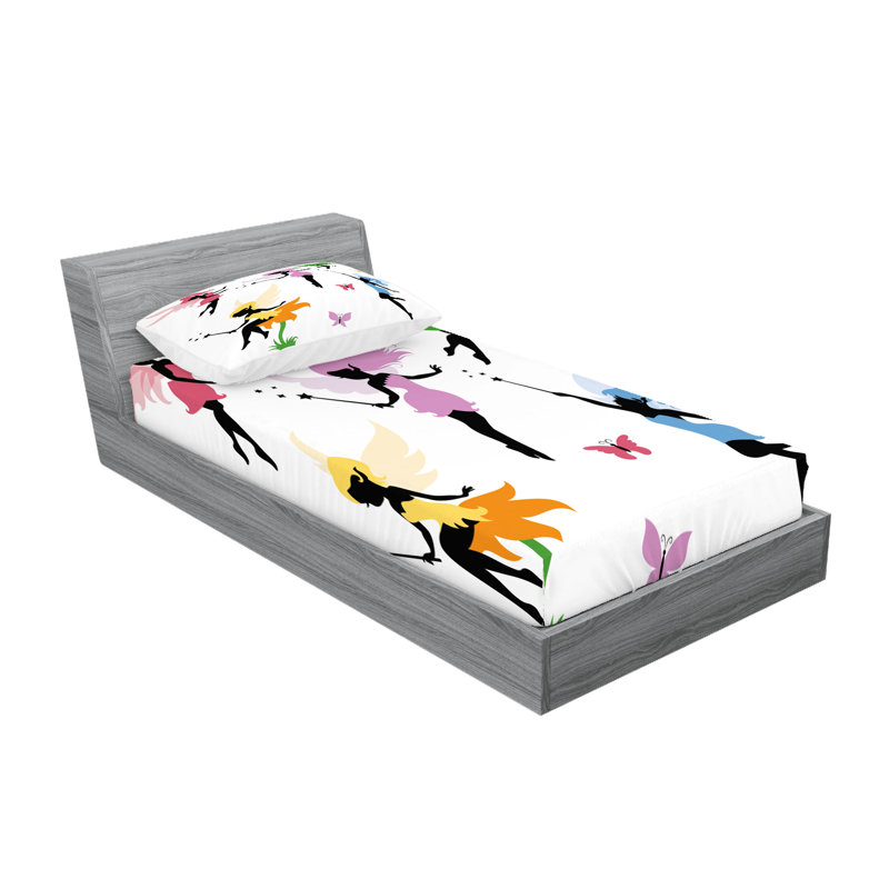 Multicolore ensemble de draps et taies décoratives Ambesonne, Ensemble de draps pour lit simple + 1 drap-housse 