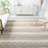 Jacques Hand Woven Wool/Viscose/Cotton. Striped Rug in Beige-342681094