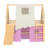 Full Size House Loft Bed With Sills And Tents, Solid Wood Loft Bed With Ladders And Slide, Chic Design With Lights, No Box Spring Needed, Natural+pink-2114181130-2114181132