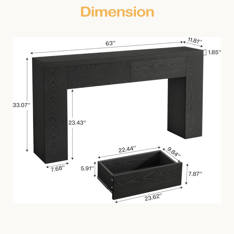 Sofa Table,Hallway Table,Hall Table, Black