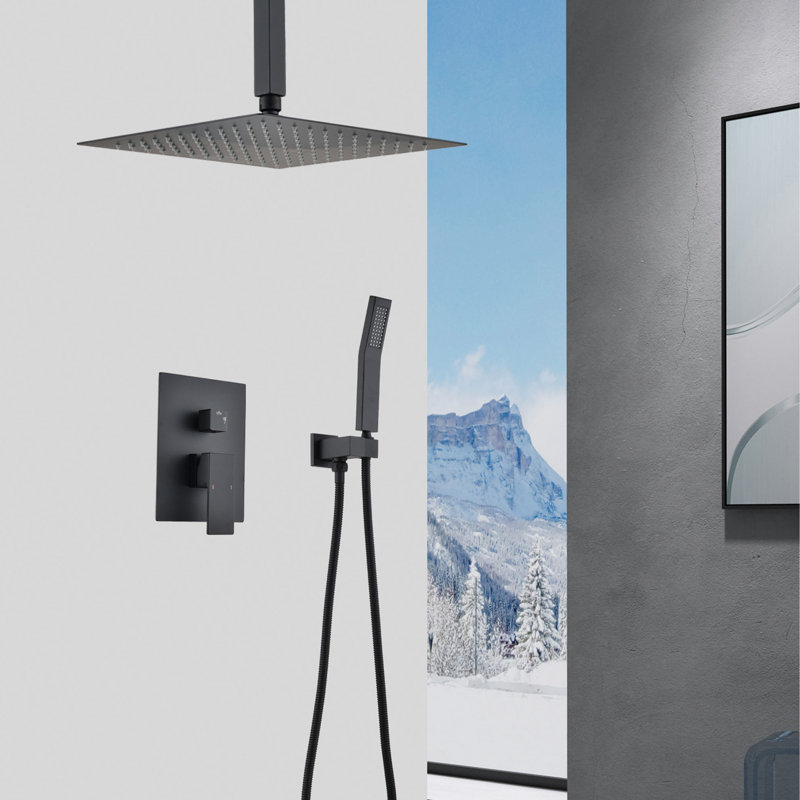 Ceiling Mounted Shower System Combo Set with Handheld and 10"Shower head