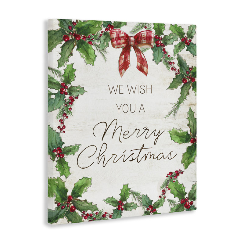 «Wish You Merry Christmas», toile par Bow, design par Nan, H 40 po x l 30 po