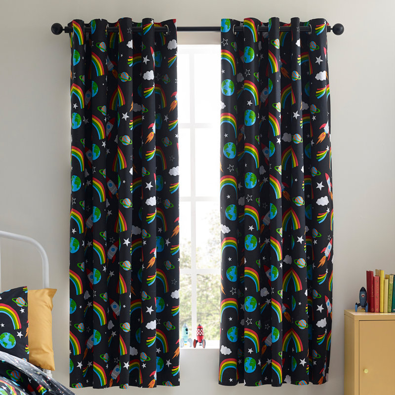 Rainbow Rockets Fully Reversible Eyelet Curtains