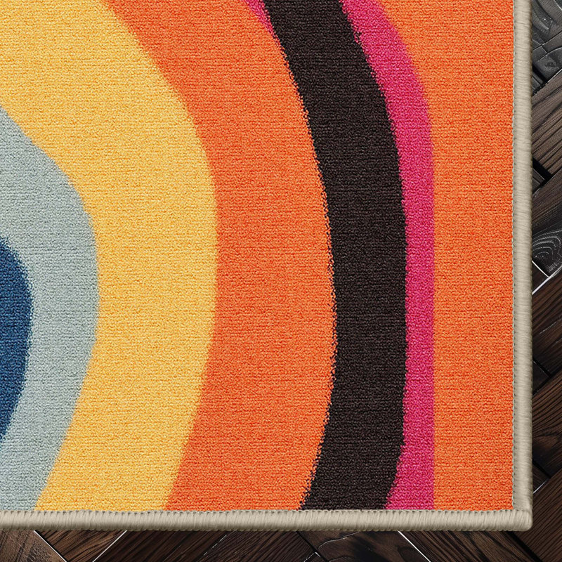 Tapis abstrait moderne Kehr, Rectangle 5 pi x 7 pi