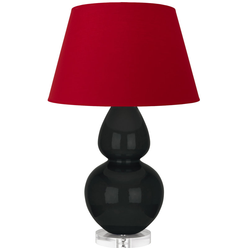 Double Gourd Table Lamp, Daisy Glazed/Silver, Pearl