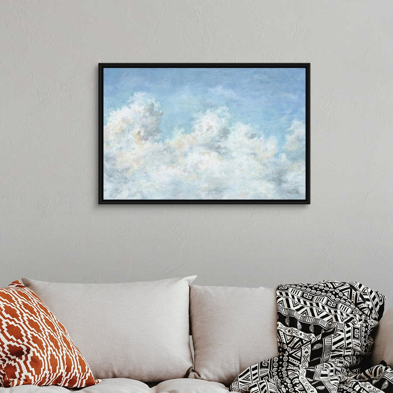 «Heavenly Blue 01» par Lisa Audit - reproduction d'art, Toile avec cadre noir, H 26 po x l 38 po x P 1,75 po