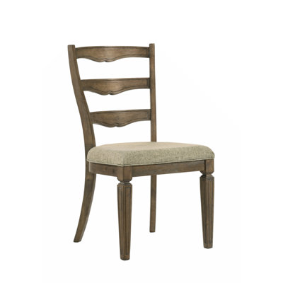 Ensemble de chaises d'appoint Parfield en tissu brun clair et finition chêne vieilli (ensemble de 2)