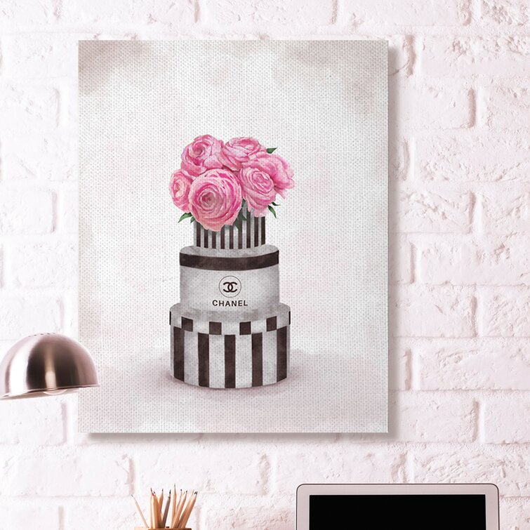 Stupell Industries Pink Rose Bouquet and Fashion Designer Bookstack Wall  Art, 16 x 20, White