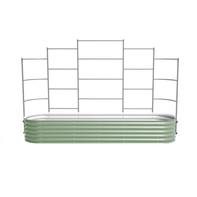Lit de jardin surélevé modulaire d'extérieur en métal 17 po avec treillis 17 po