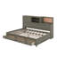 Lit de jour en bois pleine grandeur avec 3 tiroirs de rangement, tablette souple supérieure, tablette et ensemble de prises et ports USB-1287875541