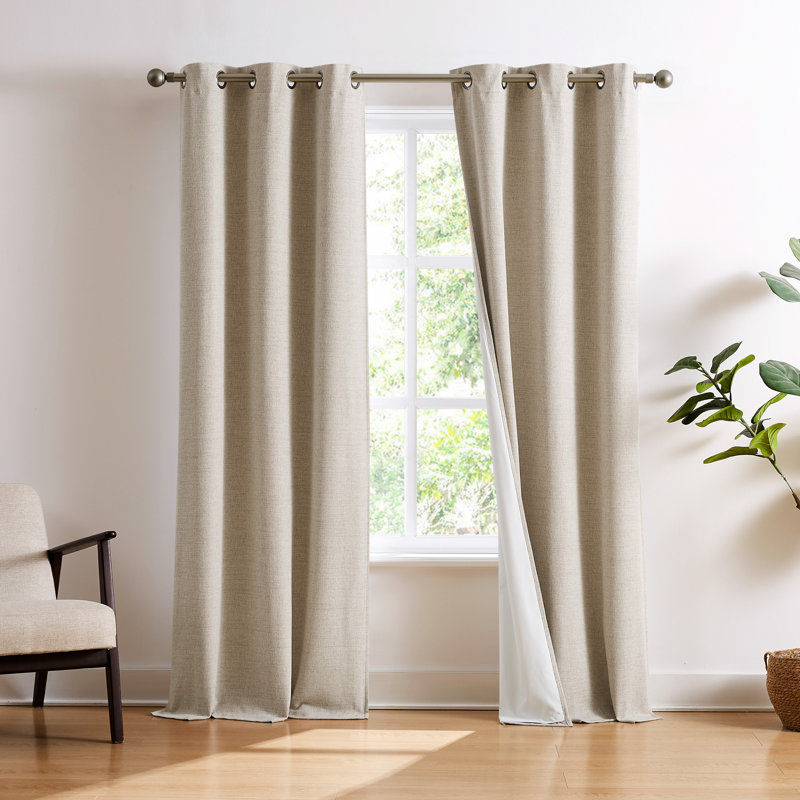 Brookstone Josie Blackout 2-Panel Window Curtain Set, Taupe, 38" x 84"