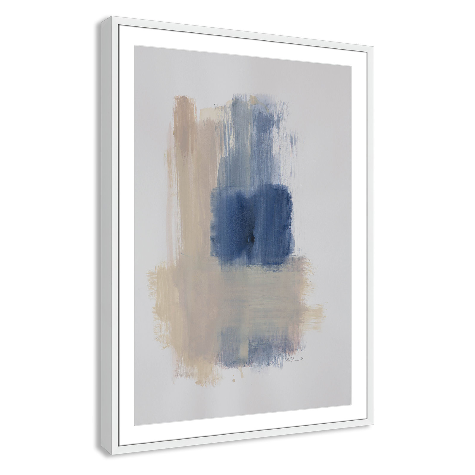 Macathurn "Powder Room Wash III" Print, 41.5" H x 29.5" W x 1.25" D, White Matted Picture Framed