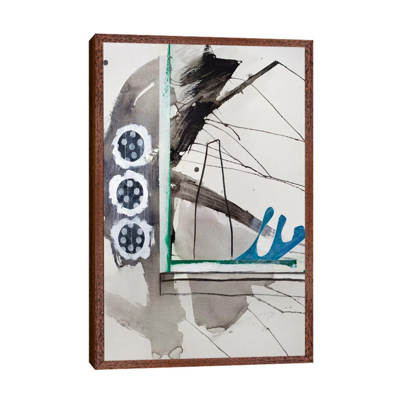 Haiku Series (Window) by Pamela Staker - Painting on Canvas, 101.6 cm H x 66.04 cm W, Classic Brown Wood Framed