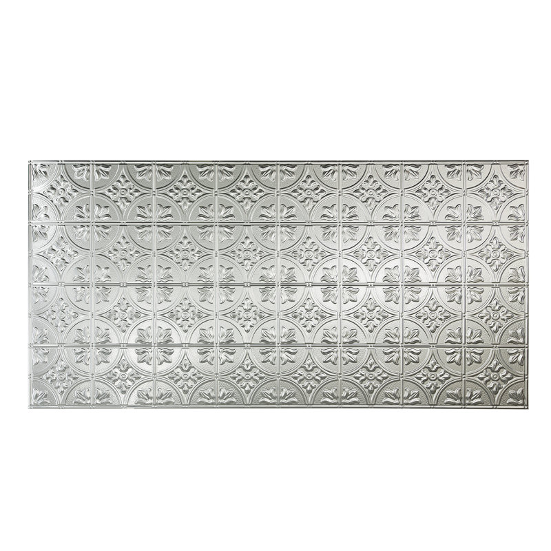 Panneau mural décoratif en vinyle 4 pi x 8 pi FASÄDE style traditionnel / motif 2, Aluminium brossé