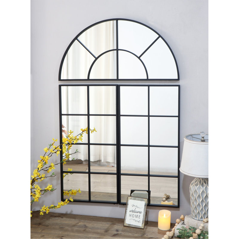 30" x 45" Large Arched Wall Mirror with Three Separate Sections